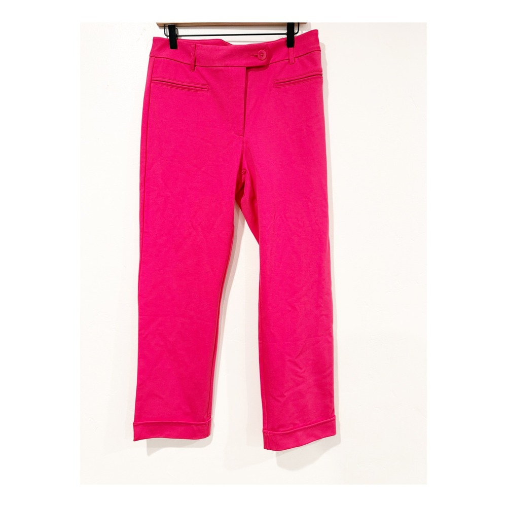 Betabrand Dress Pant Yoga Pants Hot Pink Straight Leg Trouser Womens Large Long